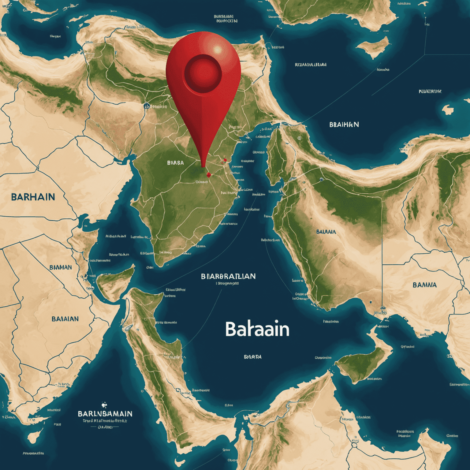 خريطة البحرين تظهر تغطية شبكة الجيل الخامس الجديدة، مع إبراز المناطق الرئيسية باللون الأحمر